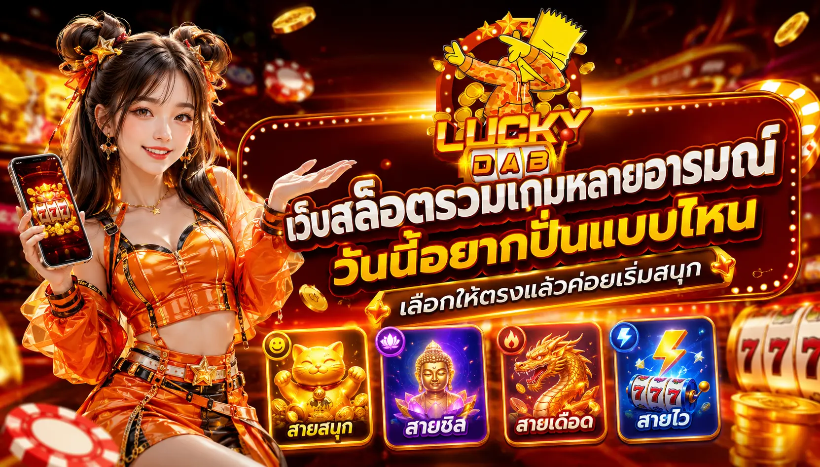 luckydab เว็บสล็อตรวมเกมหลายอารมณ์ วันนี้อยากปั่นแบบไหน เลือกให้ตรงแล้วค่อยเริ่มสนุก
