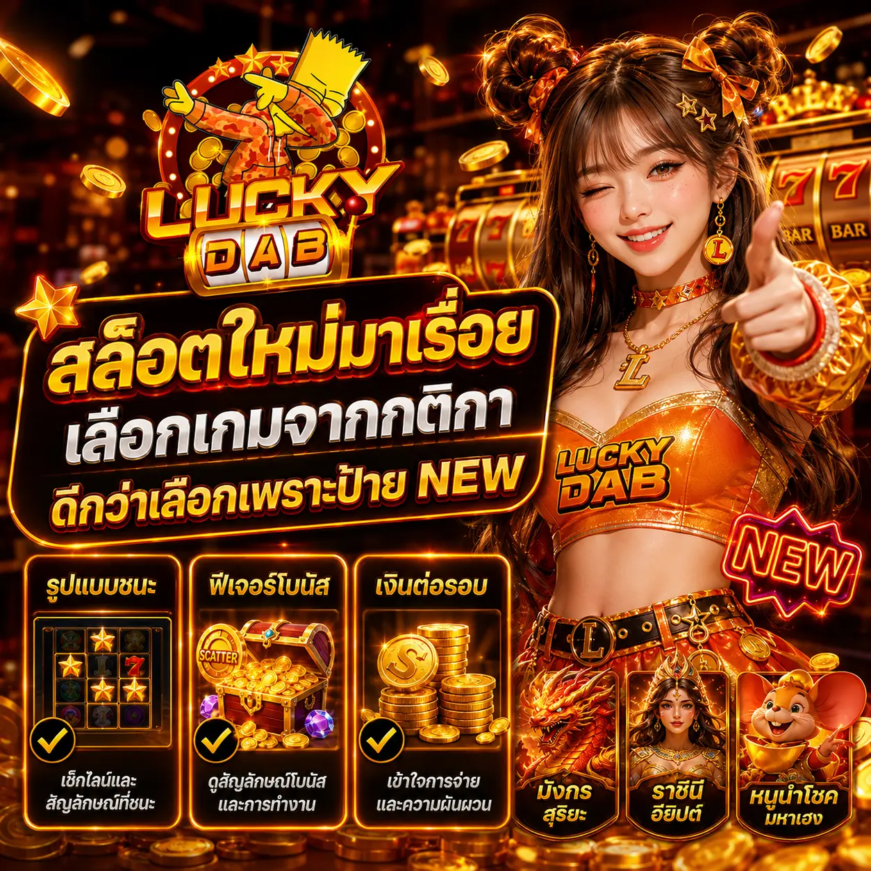สล็อตใหม่มาเรื่อยๆ เลือกเกมจากกติกาดีกว่าเลือกเพราะป้าย NEW